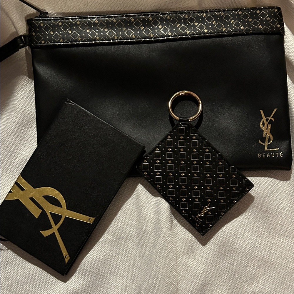 YSL Beaute Bundle-NEW Cosmetic case, mirror and YSL notebook & two YSL PRODUCTS